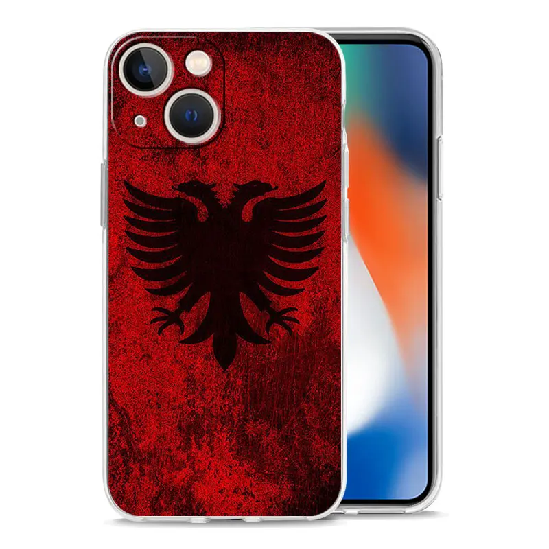 Albania Flaga Albańczyków Luksusowe etui na telefon do iPhone 15 16 14 13 12 11 Pro Max XS X XR SE 7 8 Plus TPU Clear Lens Protect Cover