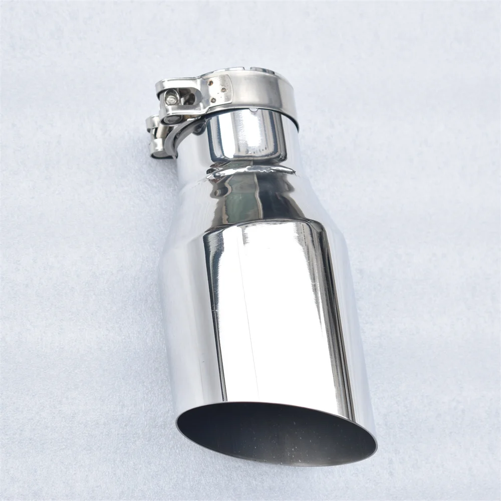 1PCS 304 Stainless Steel General Motors Exhaust Pipe Silencer Automotive Accessories Retrofit Diagonal Silver Gloss