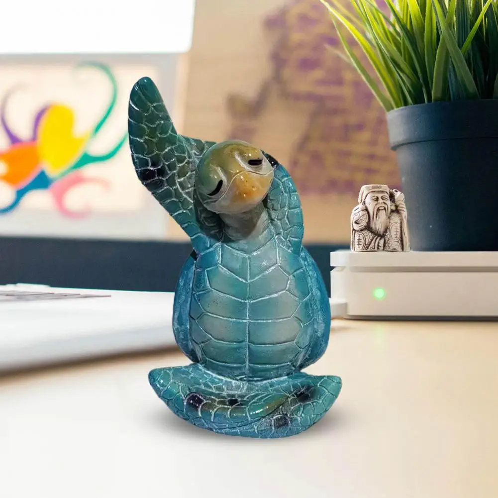 Estatuilla de tortuga de resina, Yoga marino, meditación, estatua de tortuga sentada, modelo de atención plena, escultura de tortuga, adorno, decoración de escritorio