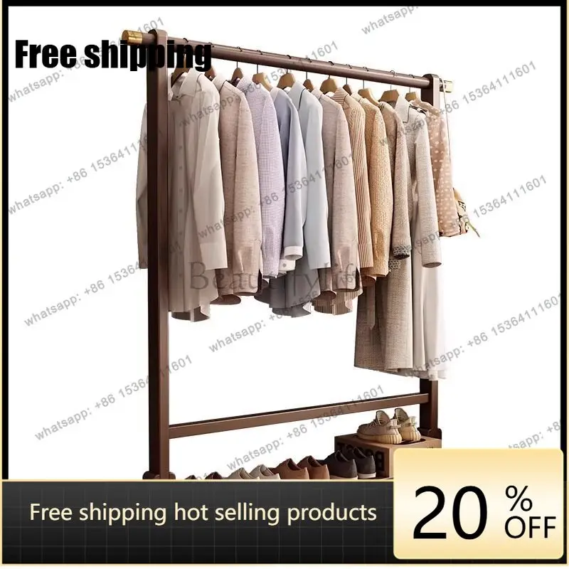 LJY Unique Aesthetic Clothes Rack Wooden Commercial Living Room Clothing Racks Bedroom Storage Percheros De Pared Home Furniture