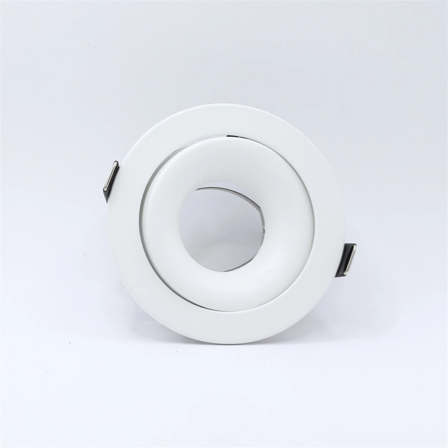 Plafonnier encastré rond avec cadre en alliage de zinc, montage vers le bas, ampoule MR16 GU10, support de lampe de subdivision, luminaires de montage