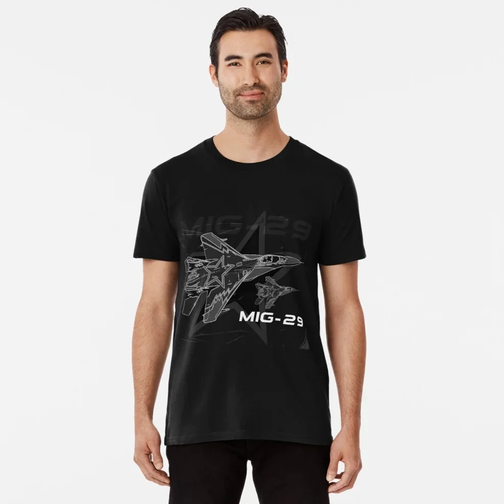 Soviet Russia MiG-29 Fulcrum  Fighter Aircraft T Shirt. New 100% Cotton Short Sleeve O-Neck Casual T-shirts Size S-3XL