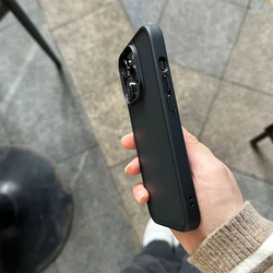 Armor Case for iPhone 15 14 16 Pro Max Matte Black Shockproof Hybrid Cover Funda Iphone16 Pro 16 Luxury Camera Bumper Shell Hull