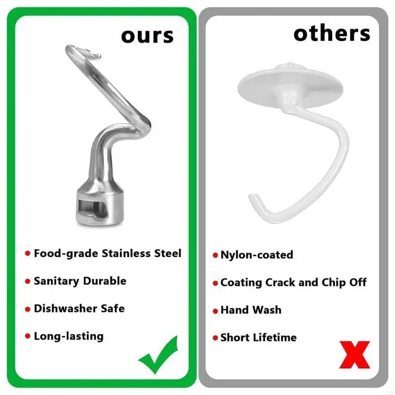 Dough Hook Stainless Steel Attachment Stand Mixer Mixing Head Accessories