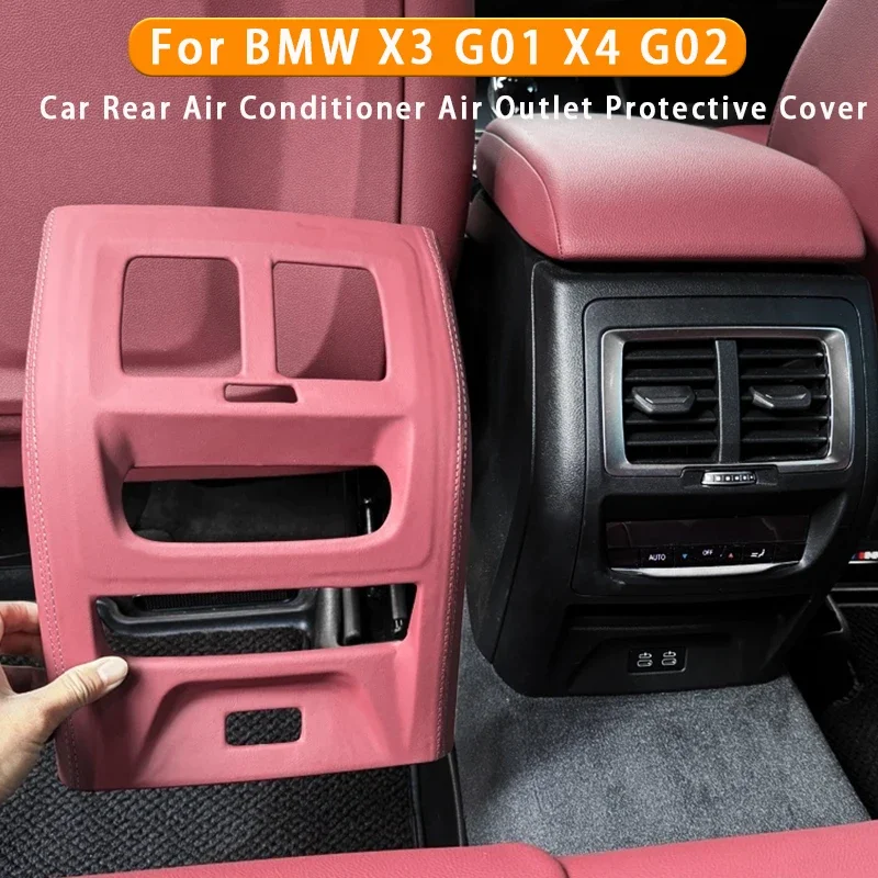 

For BMW X3 G01 X4 G02 ABS Car Rear Air Conditioner Air Outlet Protective Cover Vent Kick Proof Frame Trim Car Interior Accessory