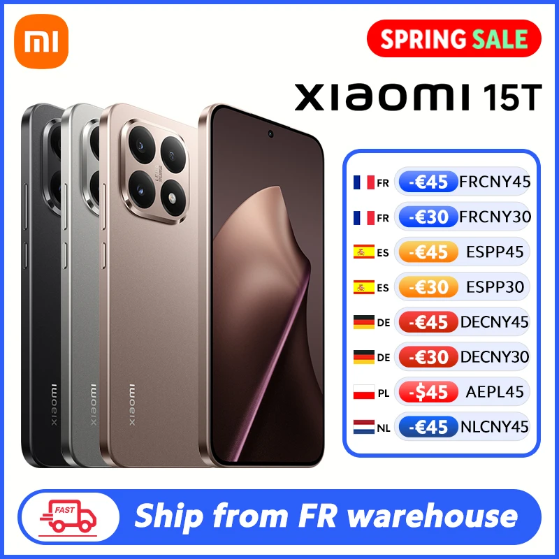 Globalna wersja Xiaomi 15T MTK Dimensity 8400-Ultra Smartfon 6,83" Wyświetlacz 120 Hz Potrójny aparat 50 MP Duża bateria 5500 mAh (typowa) 67 W