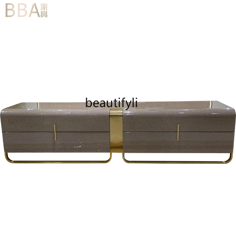 

Italian light luxury solid wood TV cabinet, living room floor cabinet, post-modern furniture