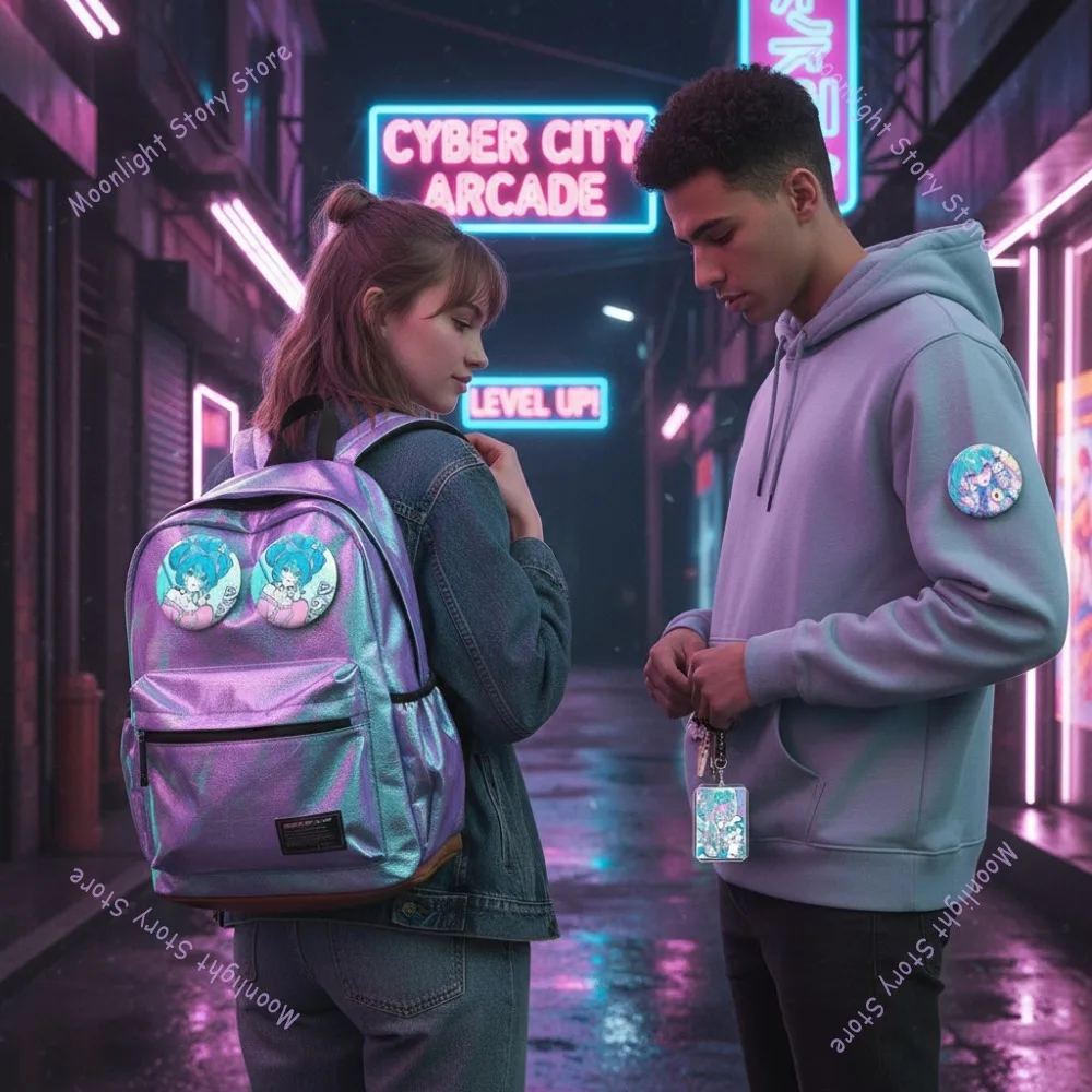 هاتسون ميكو أنيمي ميرش مجموعة مكونة من ست قطع المغني الافتراضي Kagamine رين لين المفاتيح بطاقة بريدية شارة الليزر تذكرة هدية لمحبي أنيمي #2