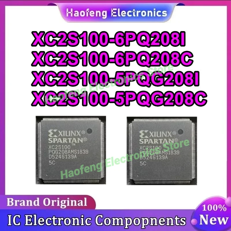 XC2S100-6PQ208I XC2S100-6PQ208C XC2S100-5PQG208I XC2S100-5PQG208C XC2S100 Chip Pengontrol Logika Asli Baru
