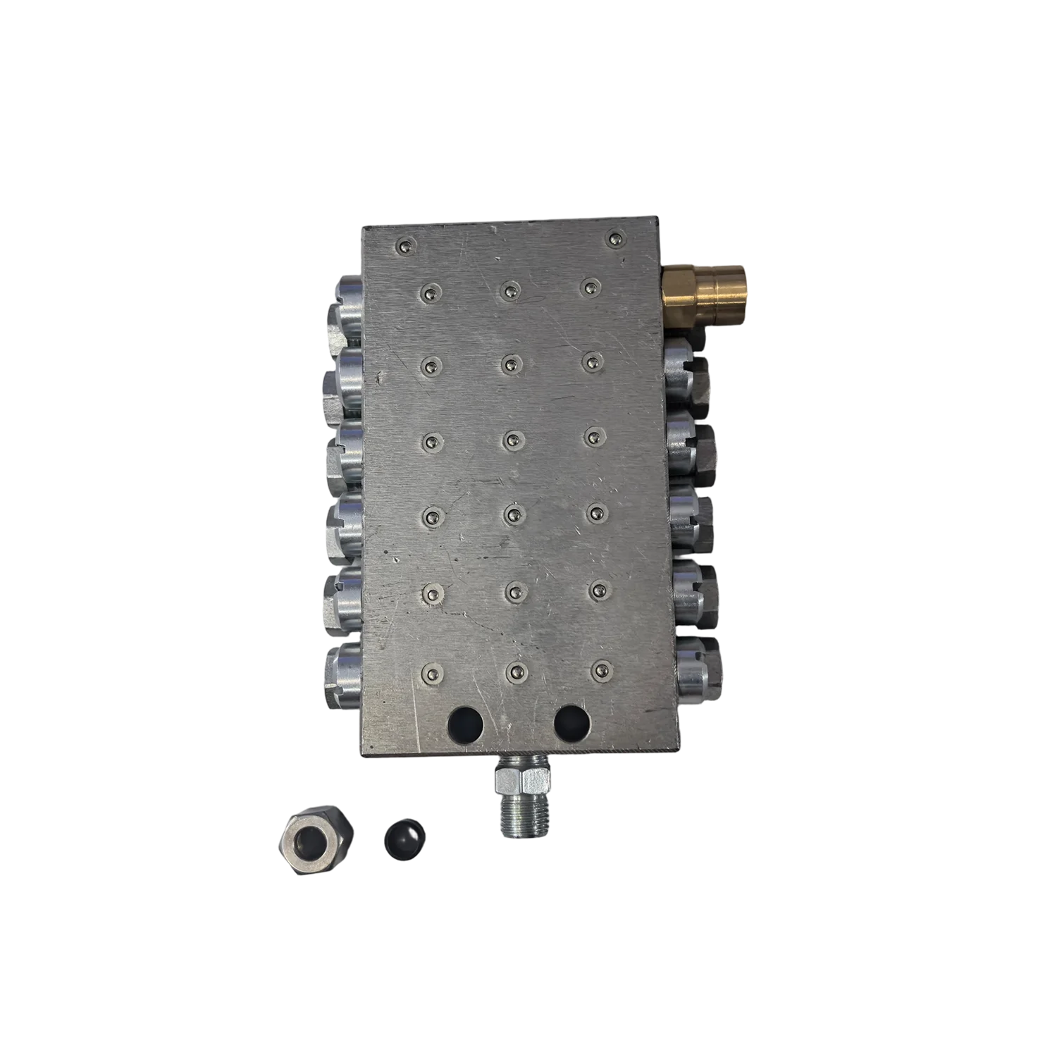 12 Outlet Progressive Distributor 0.2ml/cyc M10x1 for Grease & Oil, Centralized Lubrication System for Rail/Chain/Gear