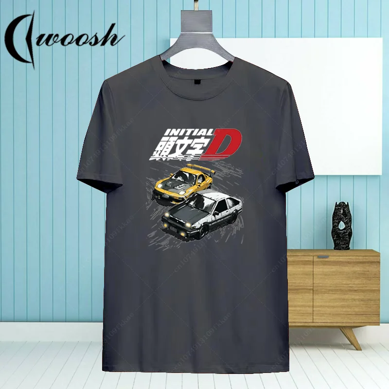 Japanese Anime Initial D Drift Akagi RedSuns AE86 Print Tshirt Men Women Cotton T-shirts Manga T Shirt Streetwear Tee Tops Child