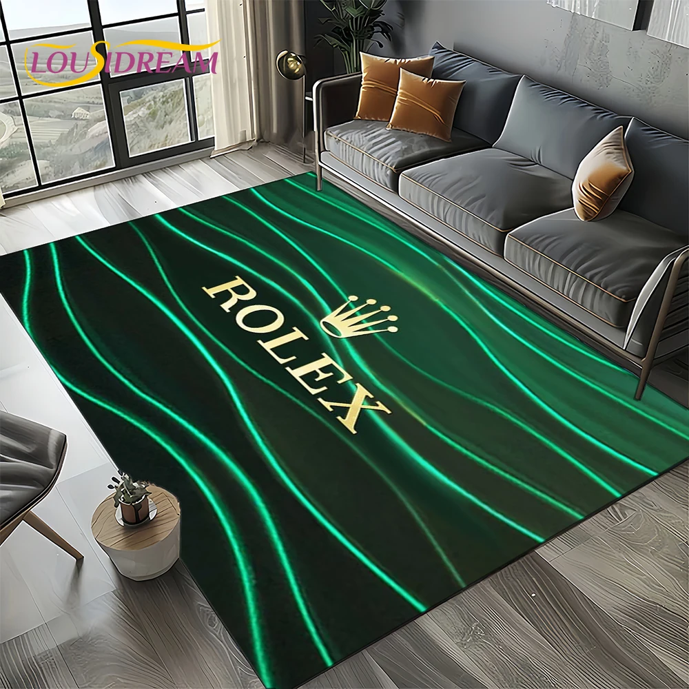 3D Print R-ROLEX Customized Carpet Rug for Living Room Bedroom Home Sofa Decoration,Kids Play Area Rug Non-slip Floor Mat Gift