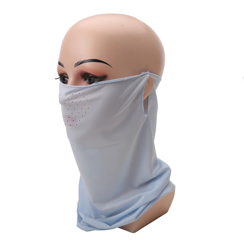 Sunscreen Mask Breathable Hanging Ear Sunscreen Mask Neck Cover Ice Silk Cover Full Face All-in-one Outdoor Face Towel