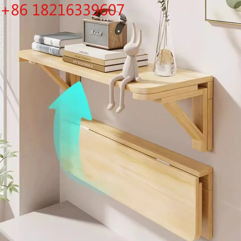 

TAOP Foldable Floating Desk Wall Mounted Study Writing Desk Space Saving for Home Office Laptop Desktop Living Room Storage Rack