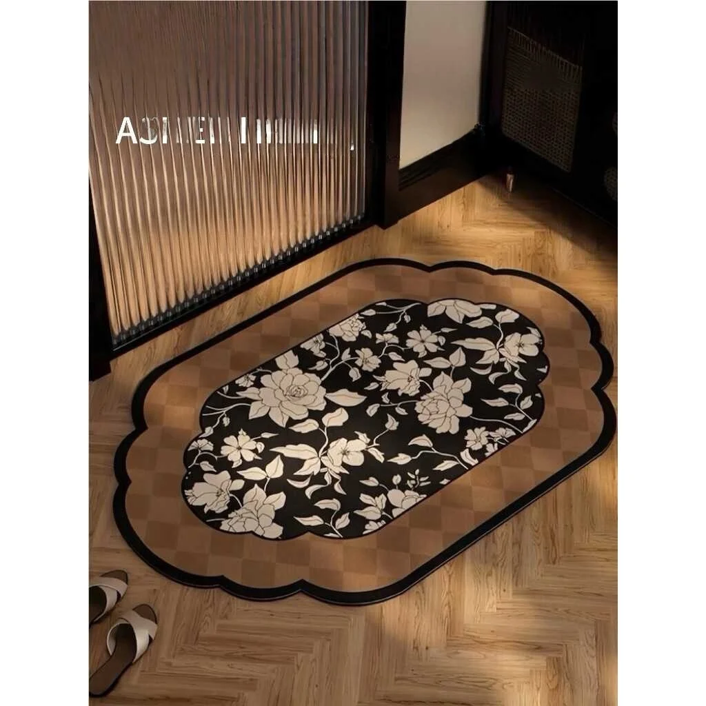 

Ультра-впитывающий коврик для ванной/прихожей из силикона, быстросохнущий, противоскользящий, традиционный китайский стиль, для дома и личного использования