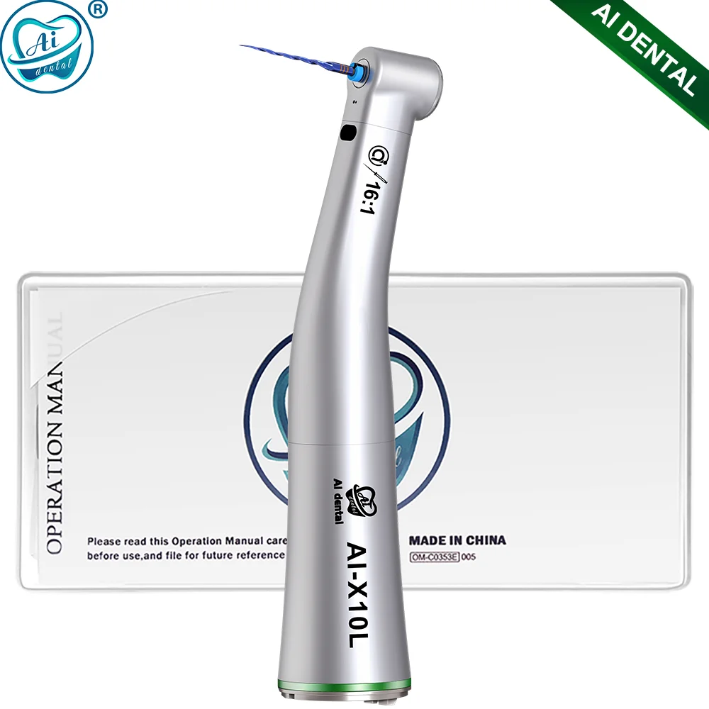 

AI-X10L 16:1 Reduction Optical Single Spray • For CA burs (ø2.35) Contra Angle Endodontic Handpiece Max Speed: 2,500 min-1