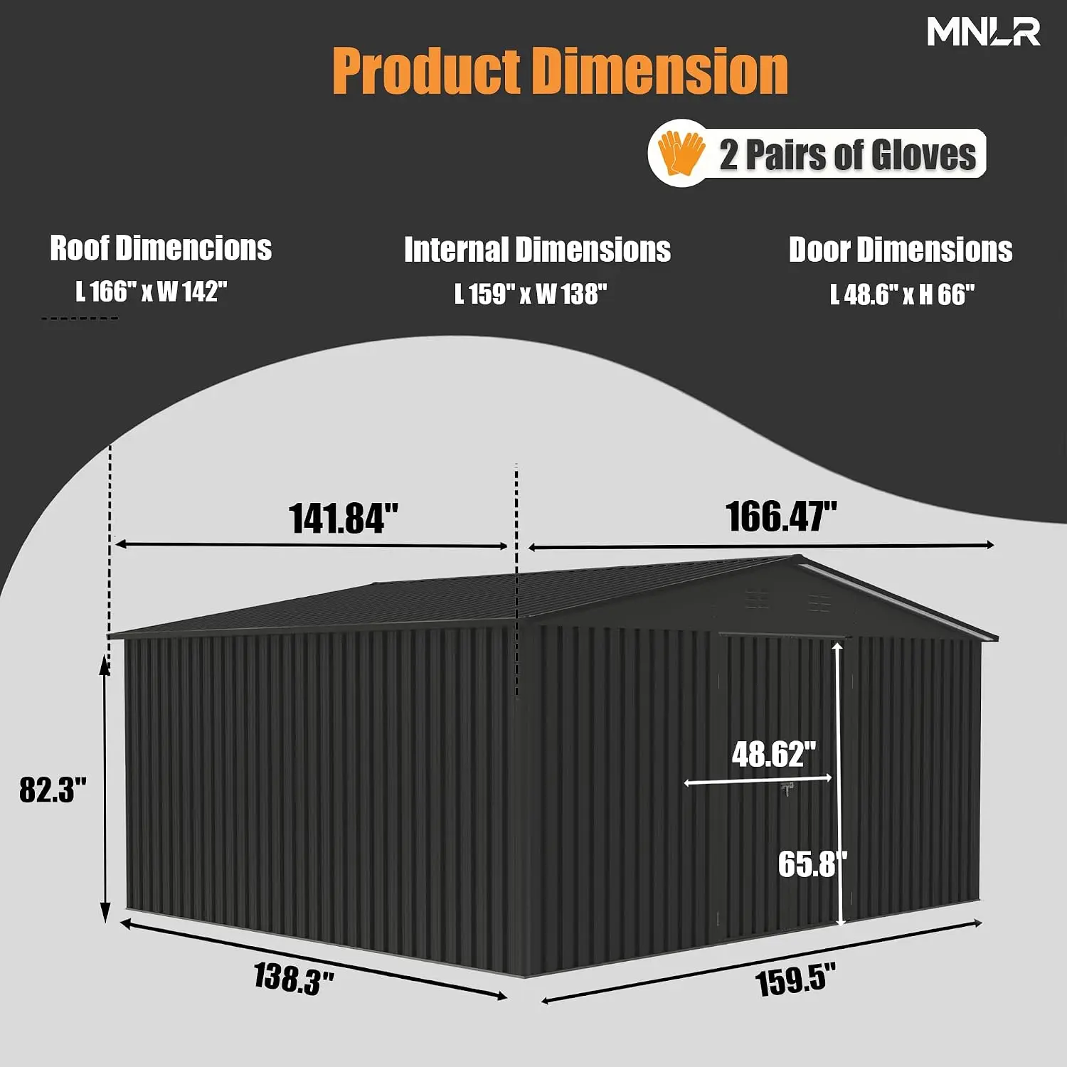 12x14 FT Outdoor Storage Shed, Large Metal Garden Shed | Lockable Double Doors, Updated Frame Structure, Waterproof, Customized