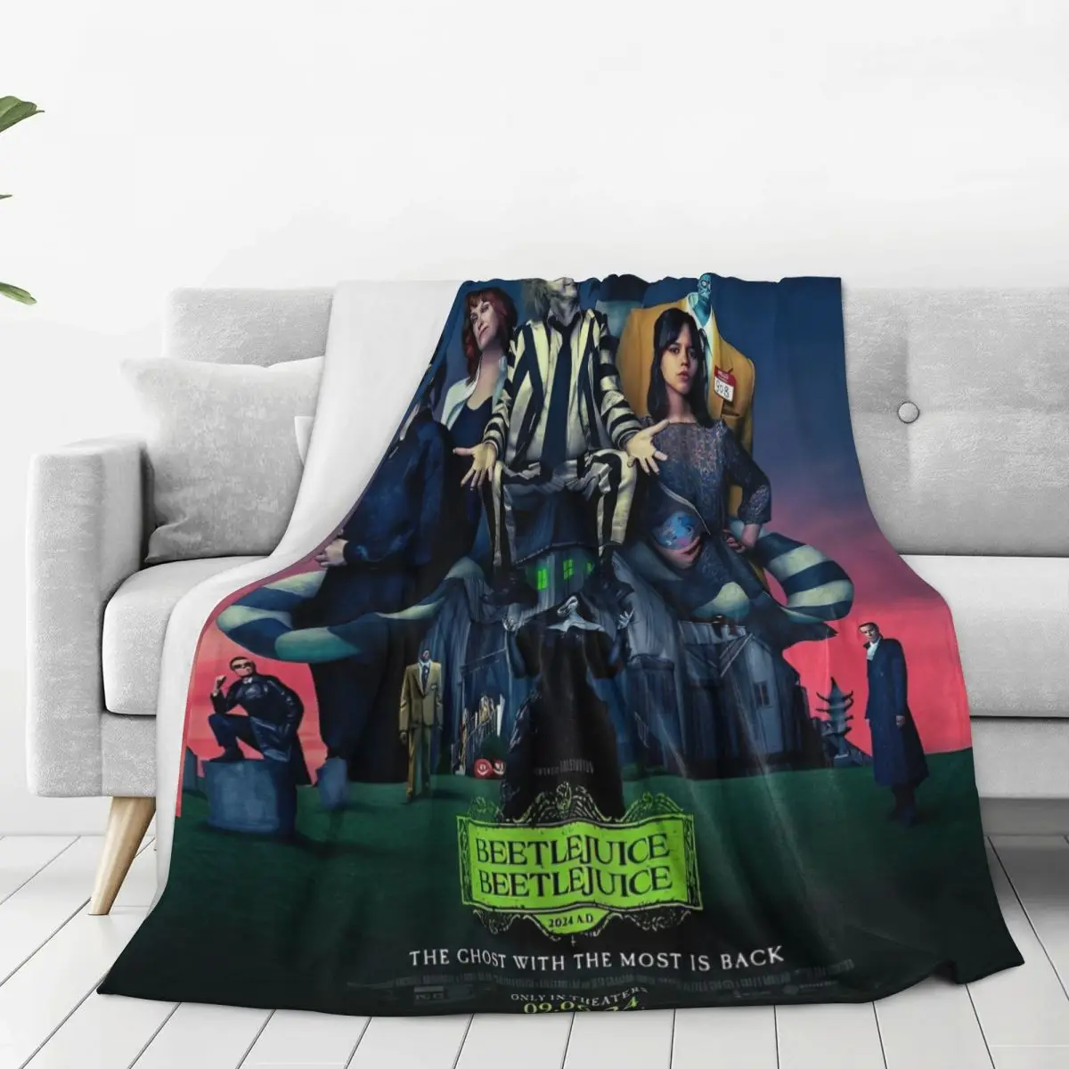 Super Warm Blanket Travel B-Beetlejuices Halloween Horror (3) Throw Blanket Flannel Bedspread For Bedroom Funny Sofa Bed Cover