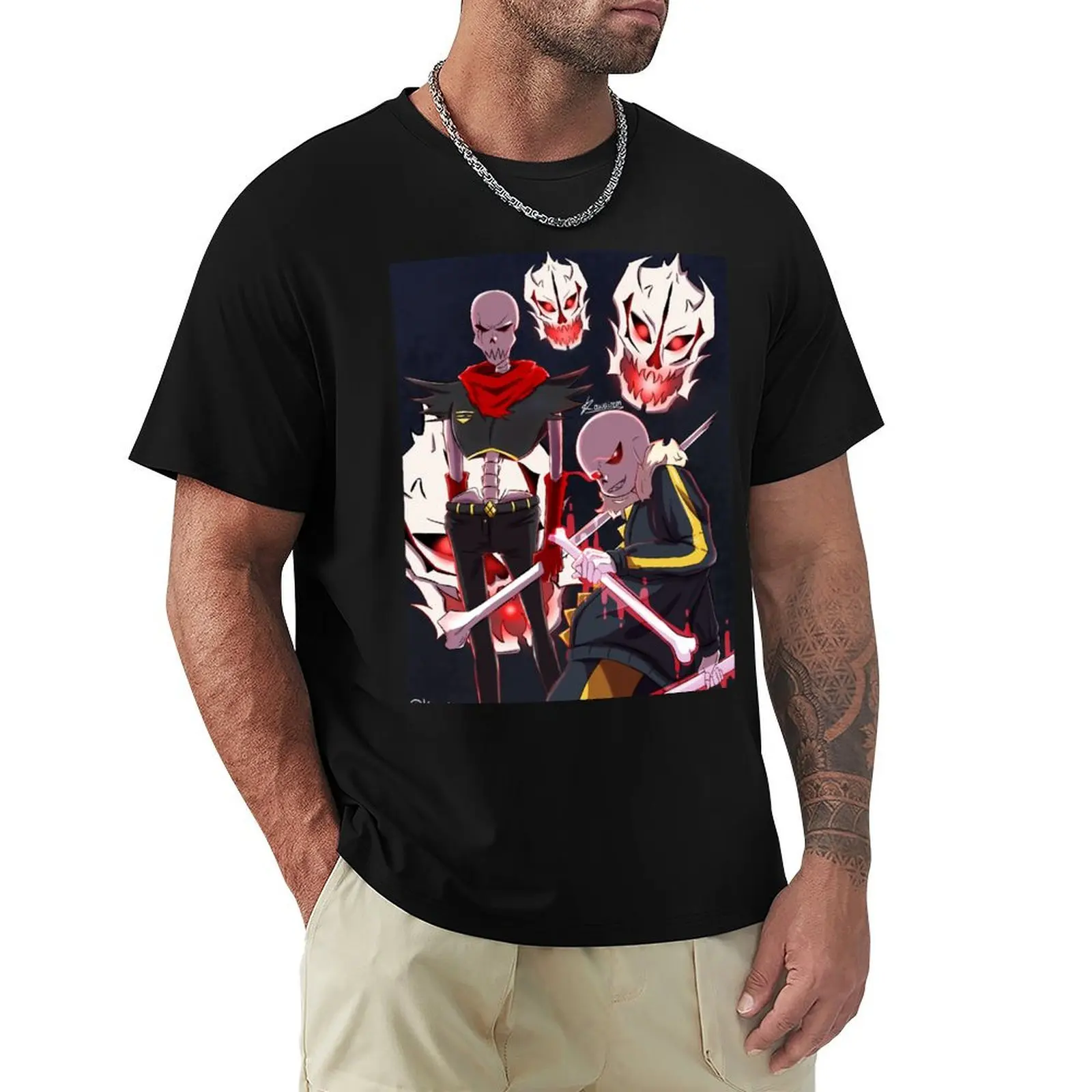 

Underfell Brothers T-Shirt anime figures Blouse designer shirts T-shirts man mens white t shirts
