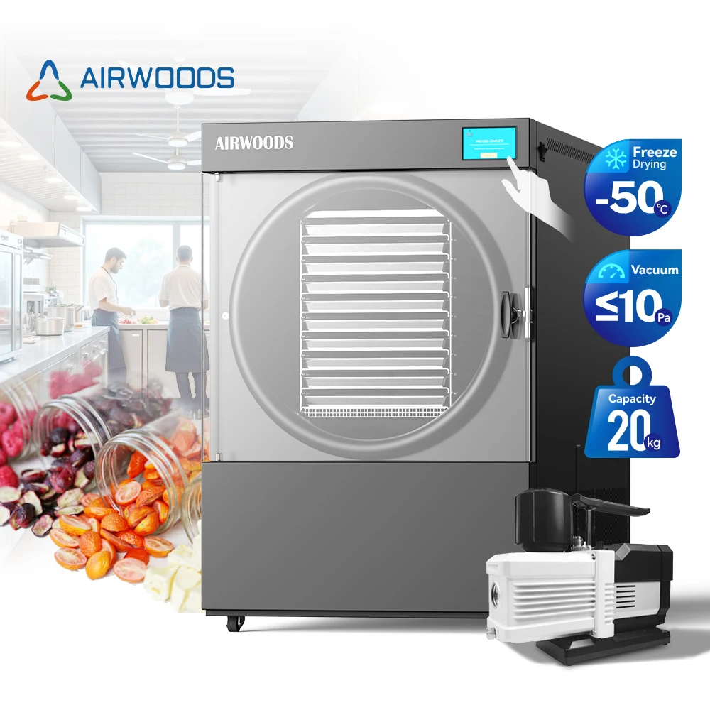 Large-Capacity 20KG Smart Vacuum Energy-saving Freeze Dryer Machine Industrial Commercial Home Use For Fruits Candy Vegetables