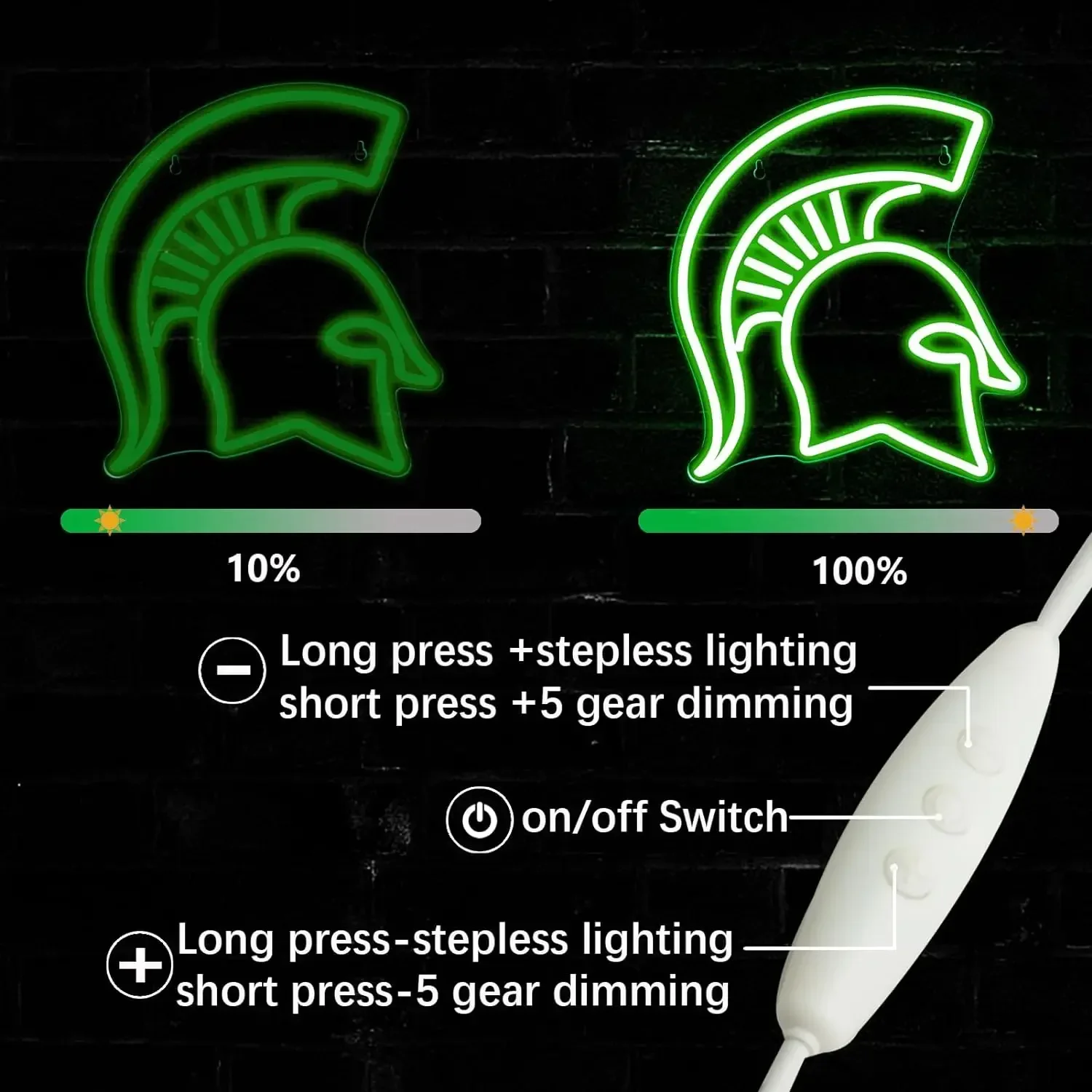 調光可能なLEDライト,USB電源,寮の壁の装飾,家庭,寝室,オフィス,男性の洞窟,クラブを備えたスパルタンヘルメットネオンサイン
