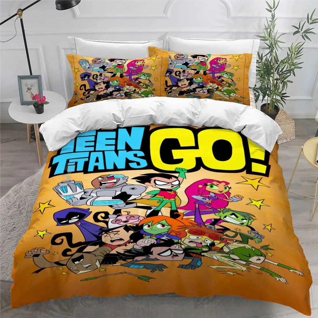 

3D Print Teen Titans Go Cartoon Bedding Set Boys Girls Twin Queen King Size Duvet Cover Pillowcase Bed boys Adult