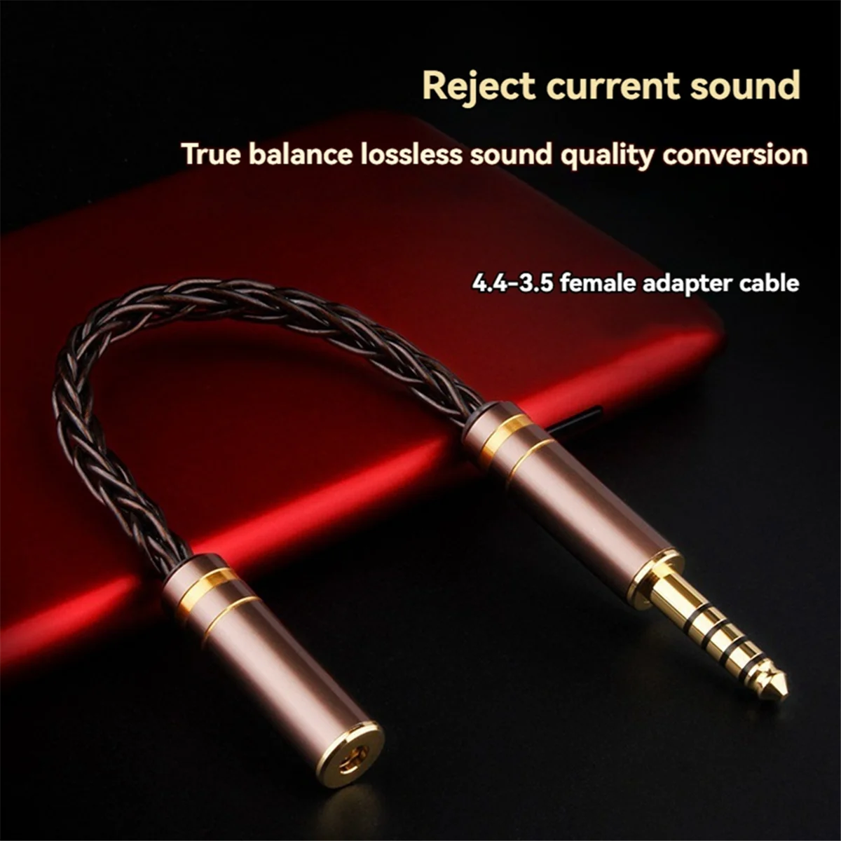 HIFI Balanced Audio Cable 8-Core Earphone Adapter Cable 3.5MM Male to Female AUX Jack Adapter Cable A