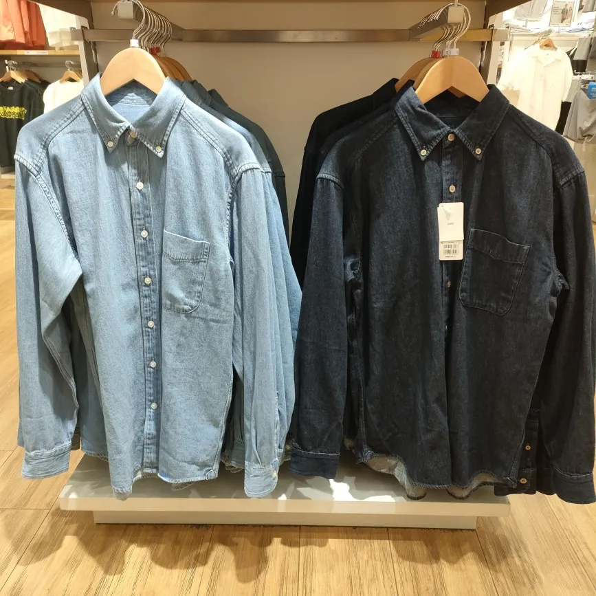 

Waed Denim Striped irt Jaet Long Sve Workwear Casual Sle Stand Fit Youthful Trend Cotton 00% Autumn New Men's ...