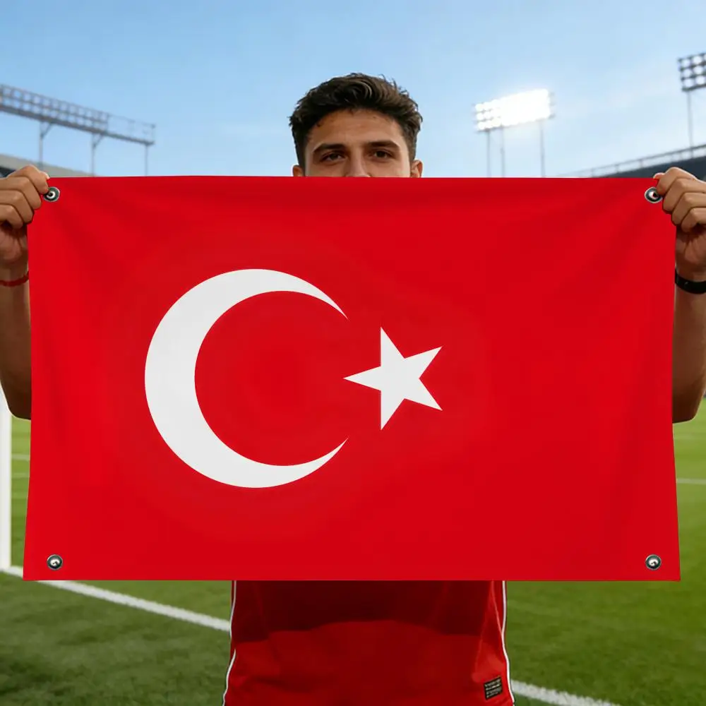 Turkey Flags Wall Hanging Banner Background Art Print for Bedroom Living Room Outdoor Decor