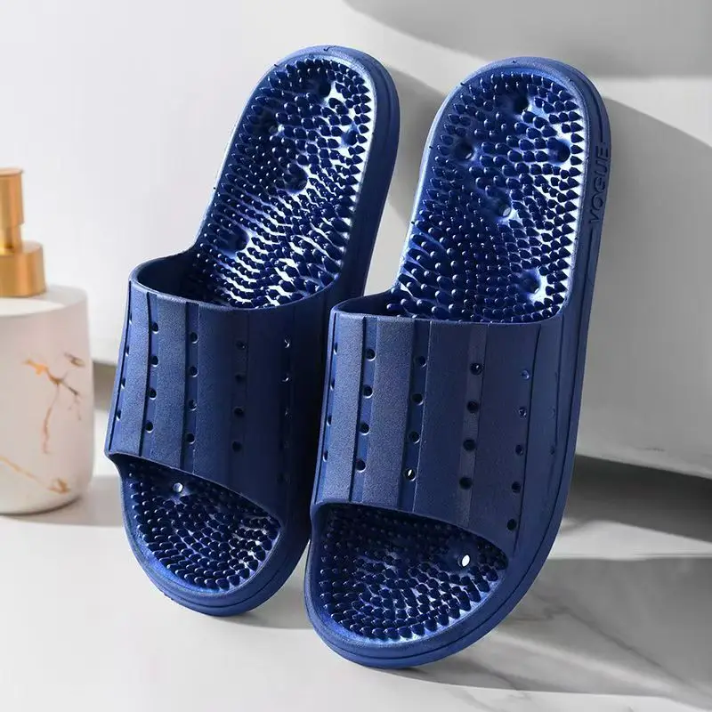 Men's Summer Foot Massage Slippers Open Toe Hollow Out Shoe Sole Quick Drying Bathroom Slipper Acupoint Pedicure Slippers