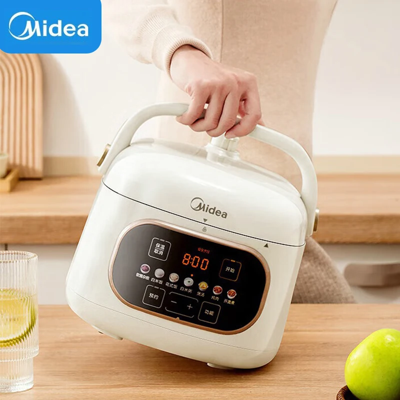 Olla a presión eléctrica Midea de 2,2 L, olla arrocera antiadherente, olla pequeña portátil, electrodomésticos para la cocina y el hogar