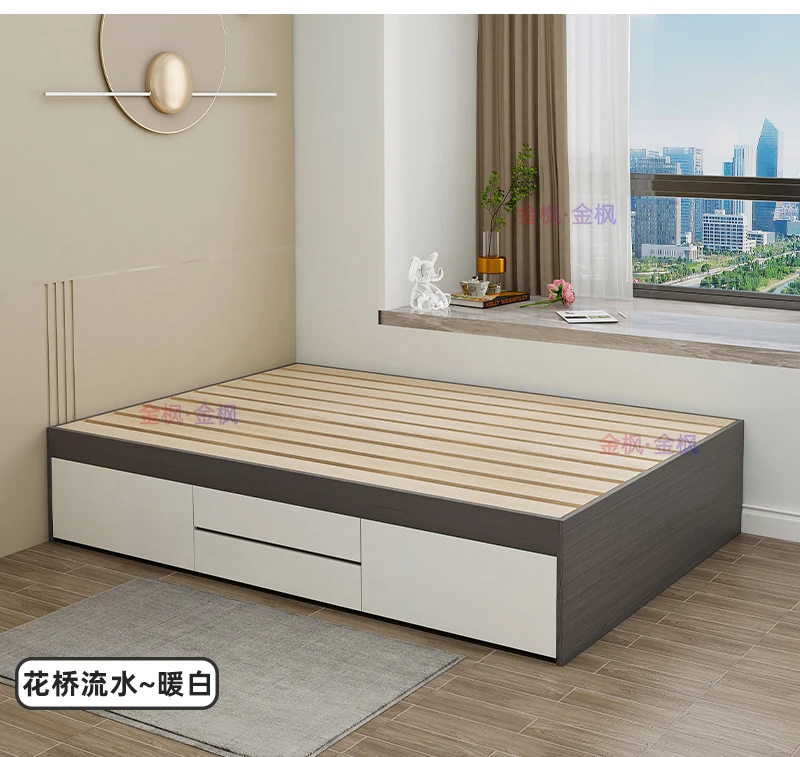 No bedside row skeleton High box Storage Air pressure bed drawer