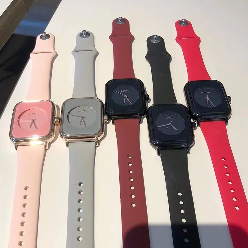 

NewWomen'S Watch With Silicone Strap And Small Square Dial Simple And Stylish Women'S Watch Creative Gift For Women Female Gift.