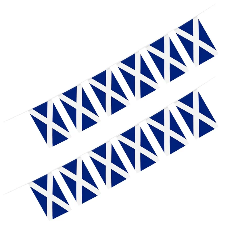 20pcs/25pcs/ 30pcs Scotland String Pennant Flags 14x21cm, Scottland Scottish National Flag, Indoor Outdoor Party Decoration