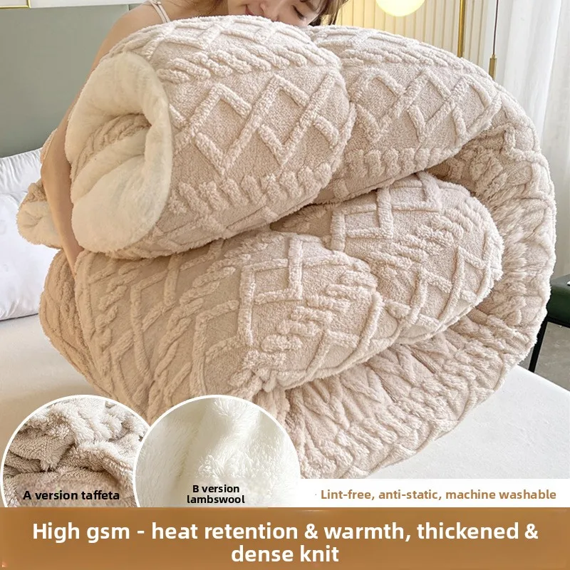 Lamb Fleece Velvet Double Sided Plush Winter Thick Warm Dorm Room Winter Quilt Thickened To Keep Warm Winter Thick Quilt