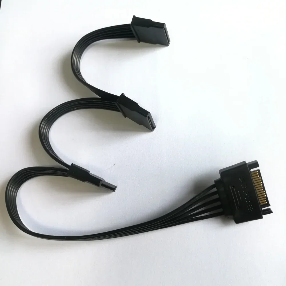 PC 서버 컴퓨터 하드 드라이브 15 핀 SATA 1 ~ 3 수-암 분배기 전원 케이블 18awg, 1 개입