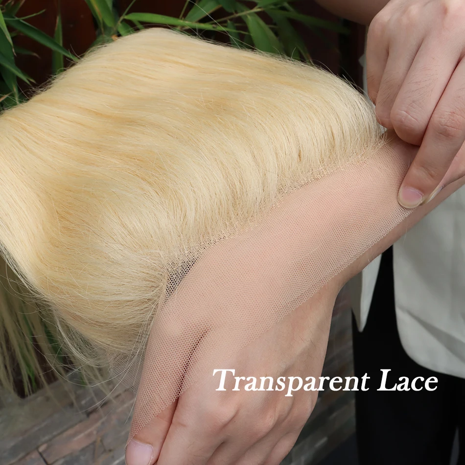 #613 Blonde Color Straight 13x4 Lace Frontal Human Hair Transparent Pre-Plucked With Baby Hair Melt Skin invisible Lace Closure