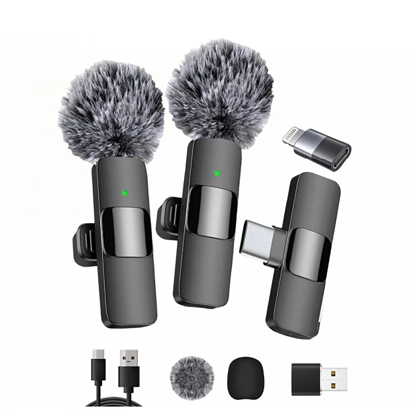 Wireless Lavalier Microphone Live Broadcast 2.4G Noise Reduction Mobile Phone Low Latency Type-c Interface Microphone