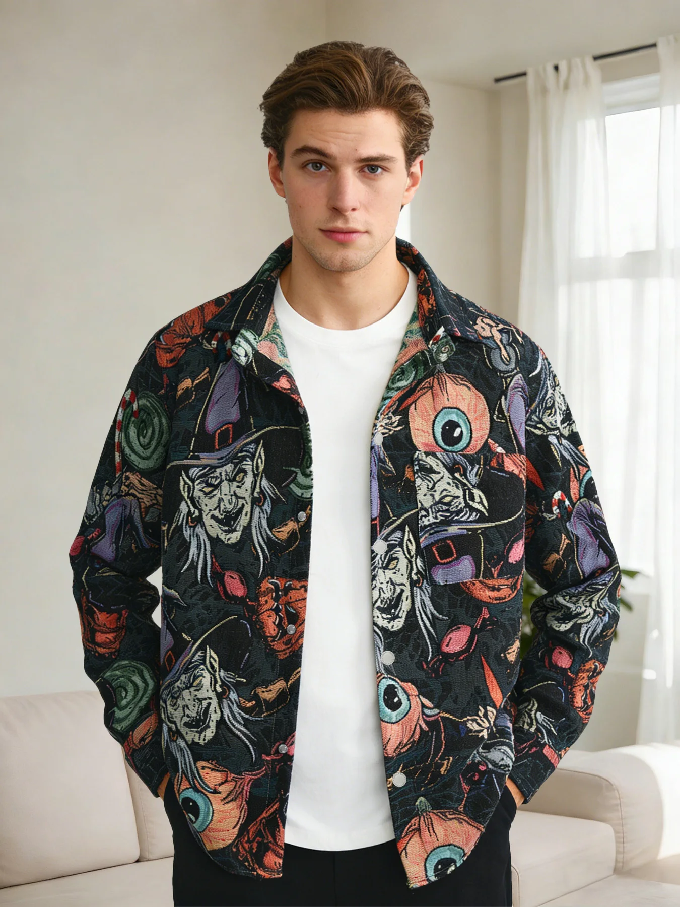 

Spring and autumn new women's jacquard witch-style men's jacket, niche trendy fashion everyday commuting jacket