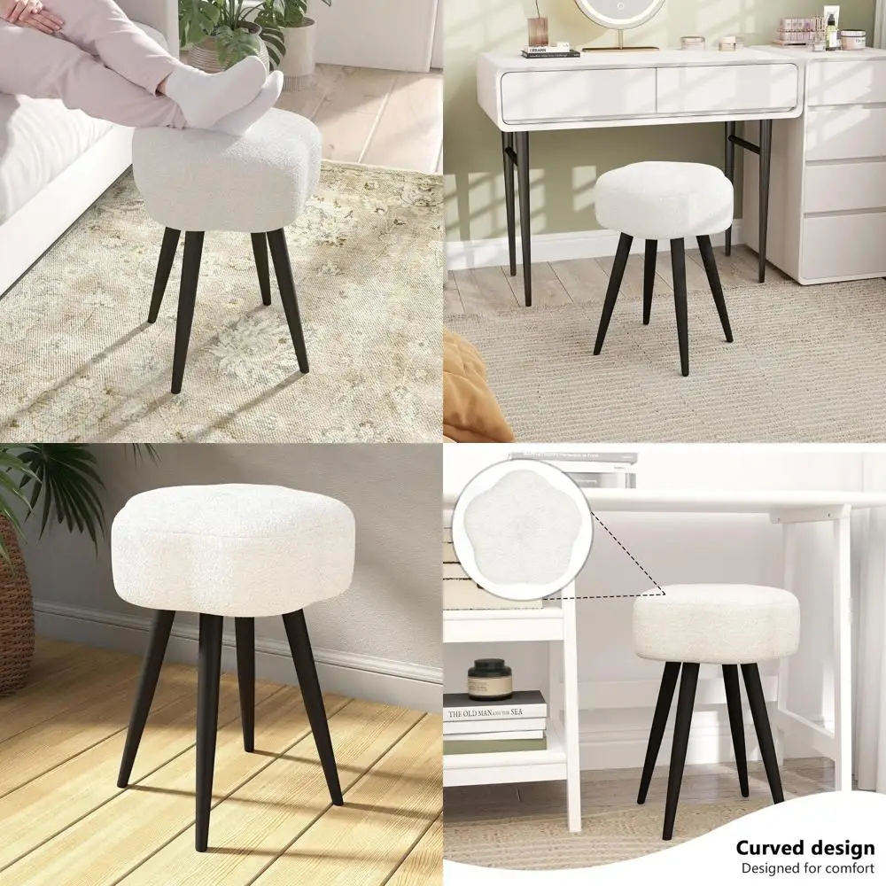 

Современный туалетный столик с прочными металлическими ножками, гладкое сиденье для макияжа или стильный пуфик