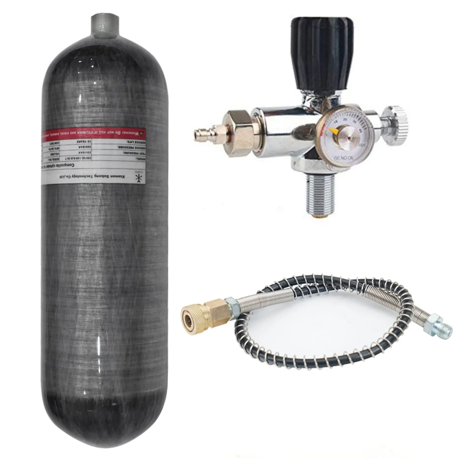 Factory Price 6.8L High Pressure Carbon Fiber Diving Tank with  Fill Station Valve Regulator Gauge