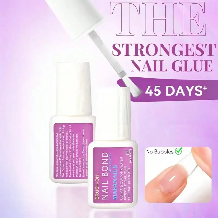 10PCS, 8ml Brush-On Nail Bond Glue, Quick Dry Waterproof Adhesive For Press On Nails Nail Art Rhinestone,Nail Glue,Glue On Nails.