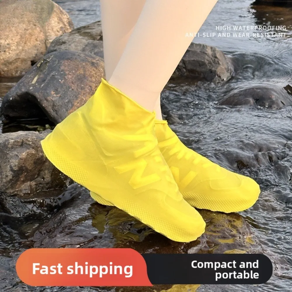 

Rainproof Shoe CoversforOutdoorTravel andCycling,Silicone Waterproof,Anti Slip,Portable,Thick Elastic Latex Shoe Covers,Reliable