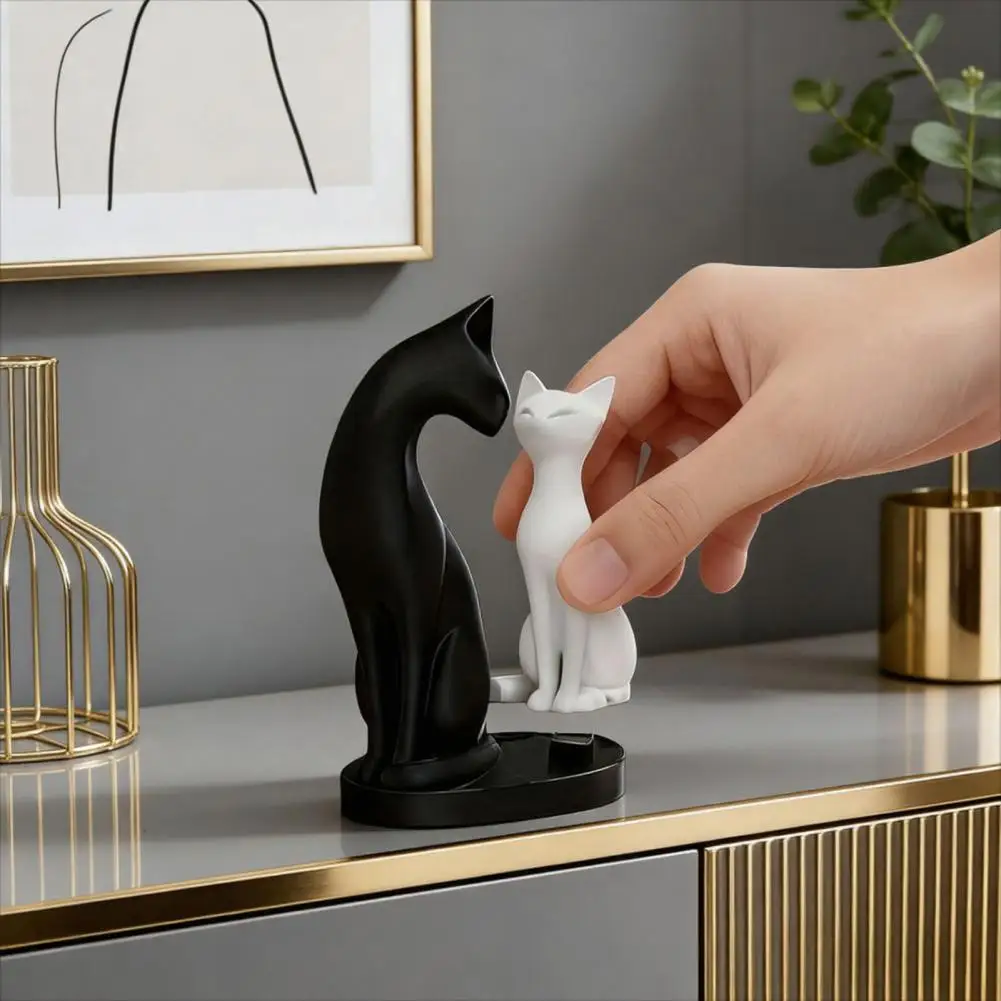 Couple Cat Figurine Gentle Lines Cat Sculpture Detachable Cat Couple Sculpture 3d Printed Elegant Figurine Couple for Home