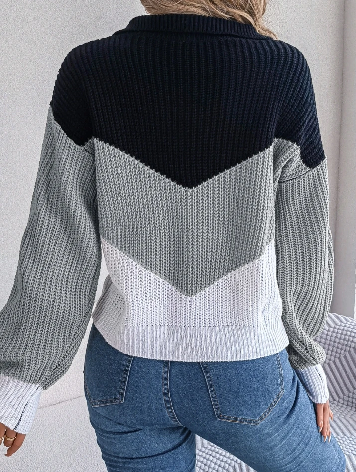 Hot Selling 2024 Sweater Pullover Fashionable Casual Collar Women's Long Sleeved Explosive Knitted Pullover