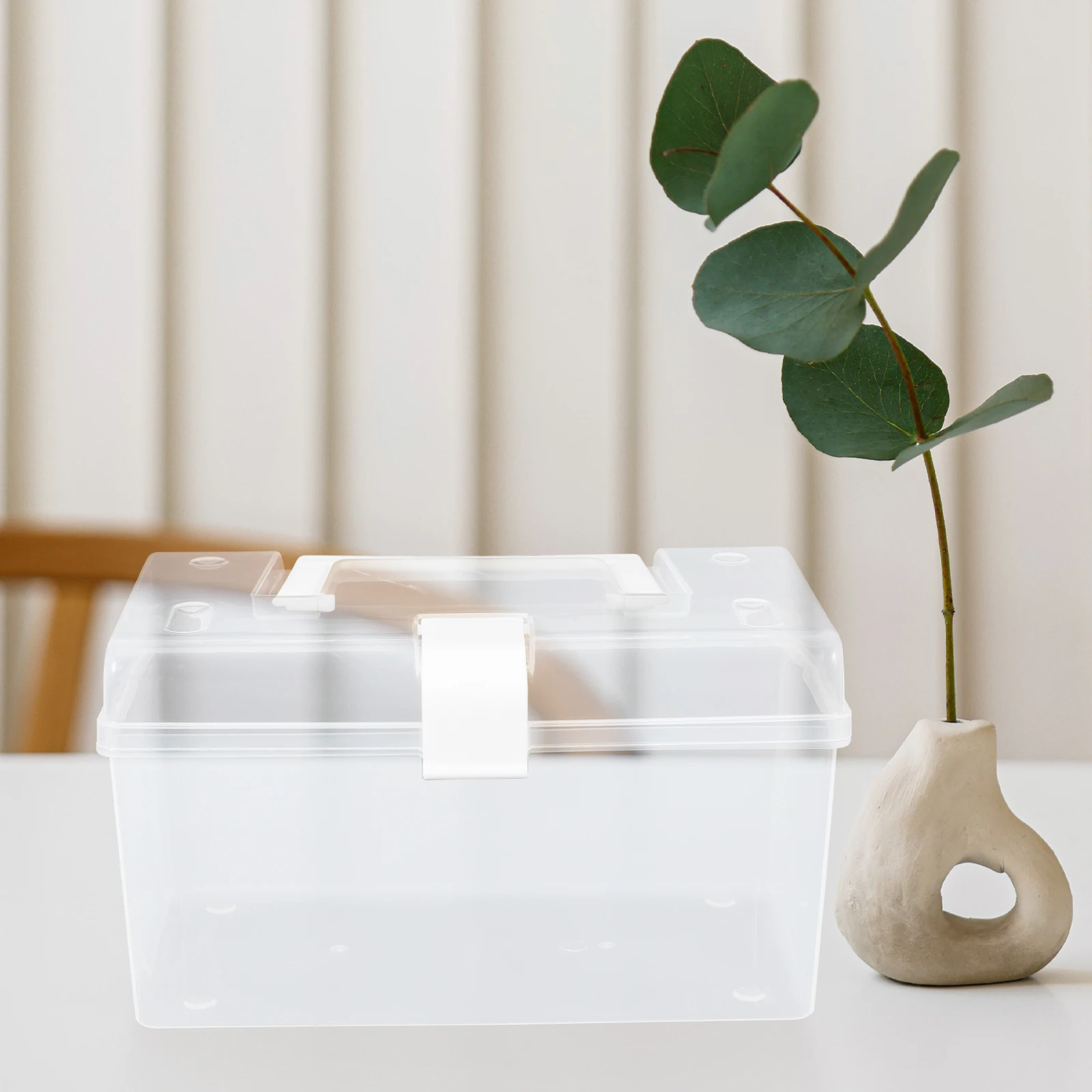 

Portable Use Transparent Medical Storage Organizer With Handle Buckle Small Size Large Capacity Durable Plastic First