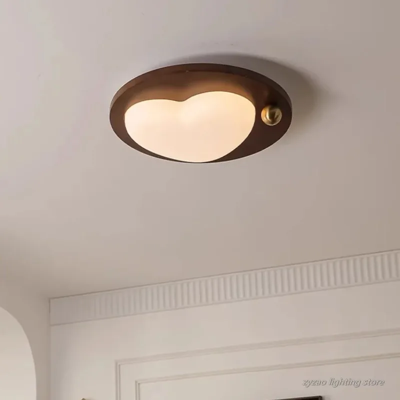 

Vintage American Style Wooden Cloud Ceiling Light for Children's Room Antique Walnut Color - Eye-Caring Bedroom Lamp