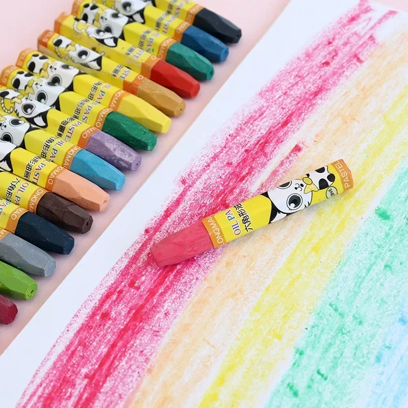 Caja de lápices de dibujos animados para niños, suministros de arte Kawaii, papelería escolar, 18 colores