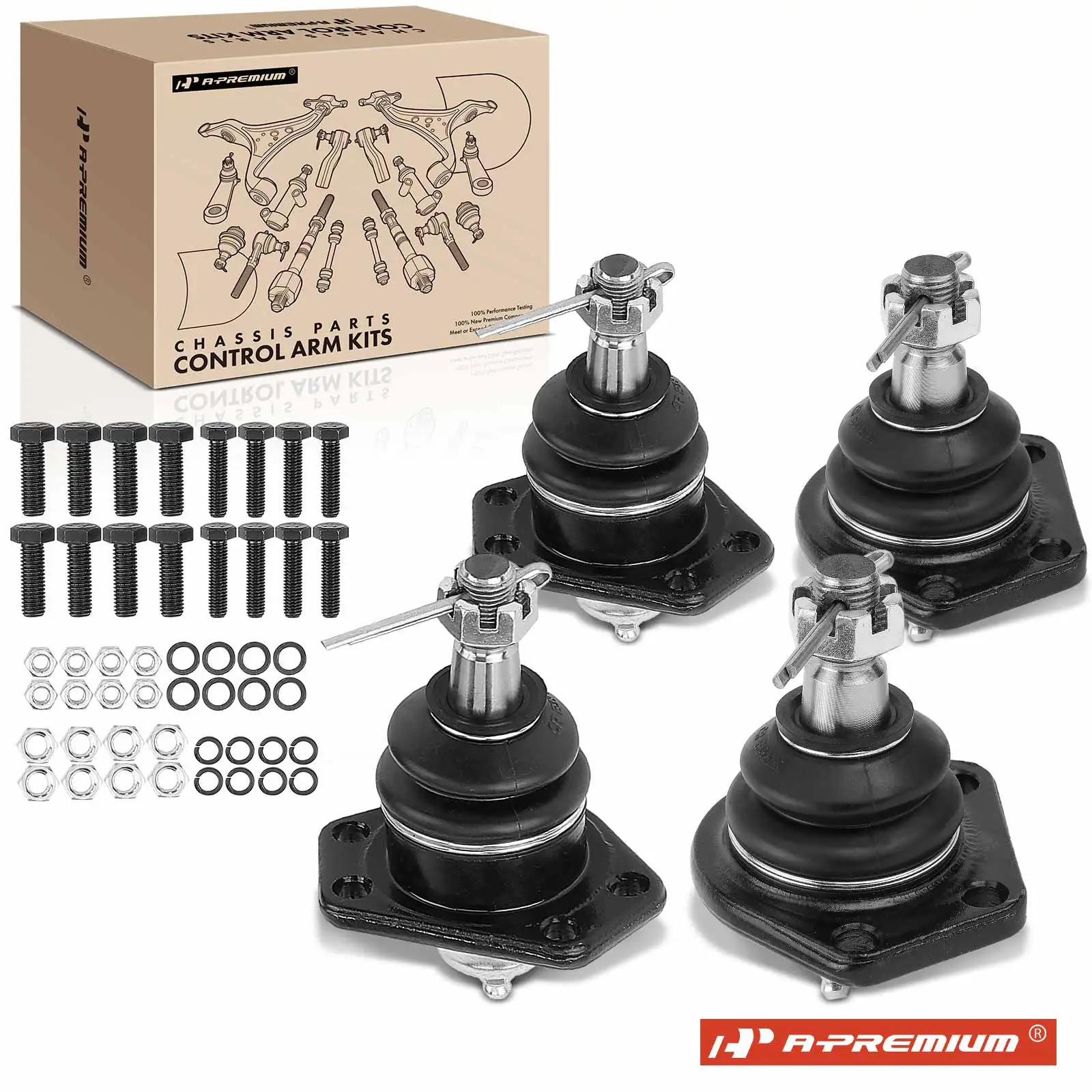 A-Premium 4x Front Upper & Lower Ball Joints for Chevrolet Blazer 1995-2005 GMC S15 1984-1990 Jimmy 1992-1996 Sonoma 1991-2004