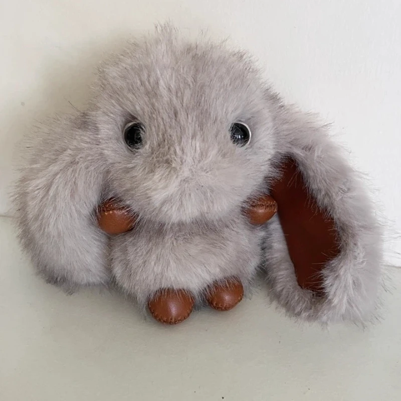 لطيف طويل الأذن أرنب أفخم المفاتيح قلادة ظهره قلادة تقليد فرو المنك دمية مجوهرات الإبداعية رائعة شفاء هدية